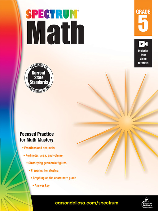 Title details for Spectrum Math Workbook, Grade 5 by Spectrum - Wait list